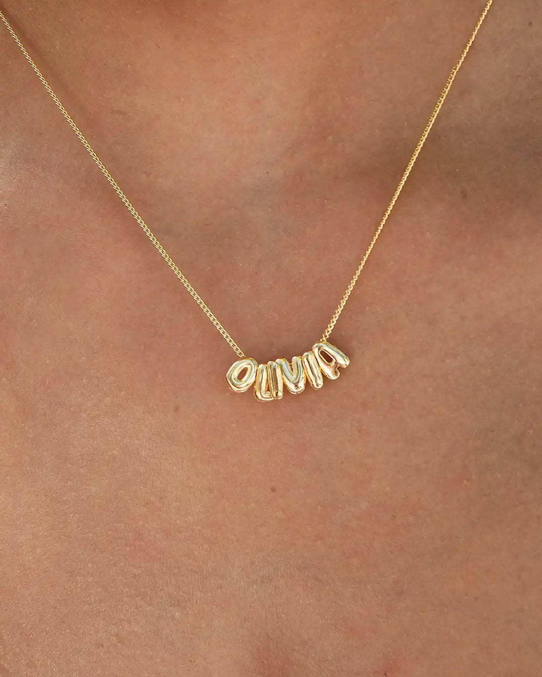 Bubble name necklace